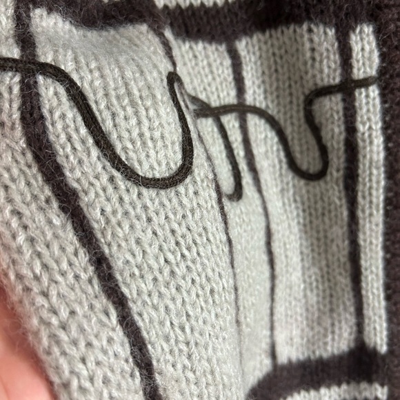 Vintage 60s 70s Grandpa Boho Brown and Cream Cardigan Medium - Picture 8 of 15